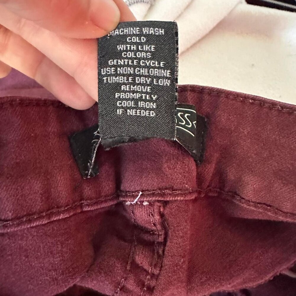 Angel Kiss Distressed Burgundy Skinny Jean Size 13 - Picture 7 of 7